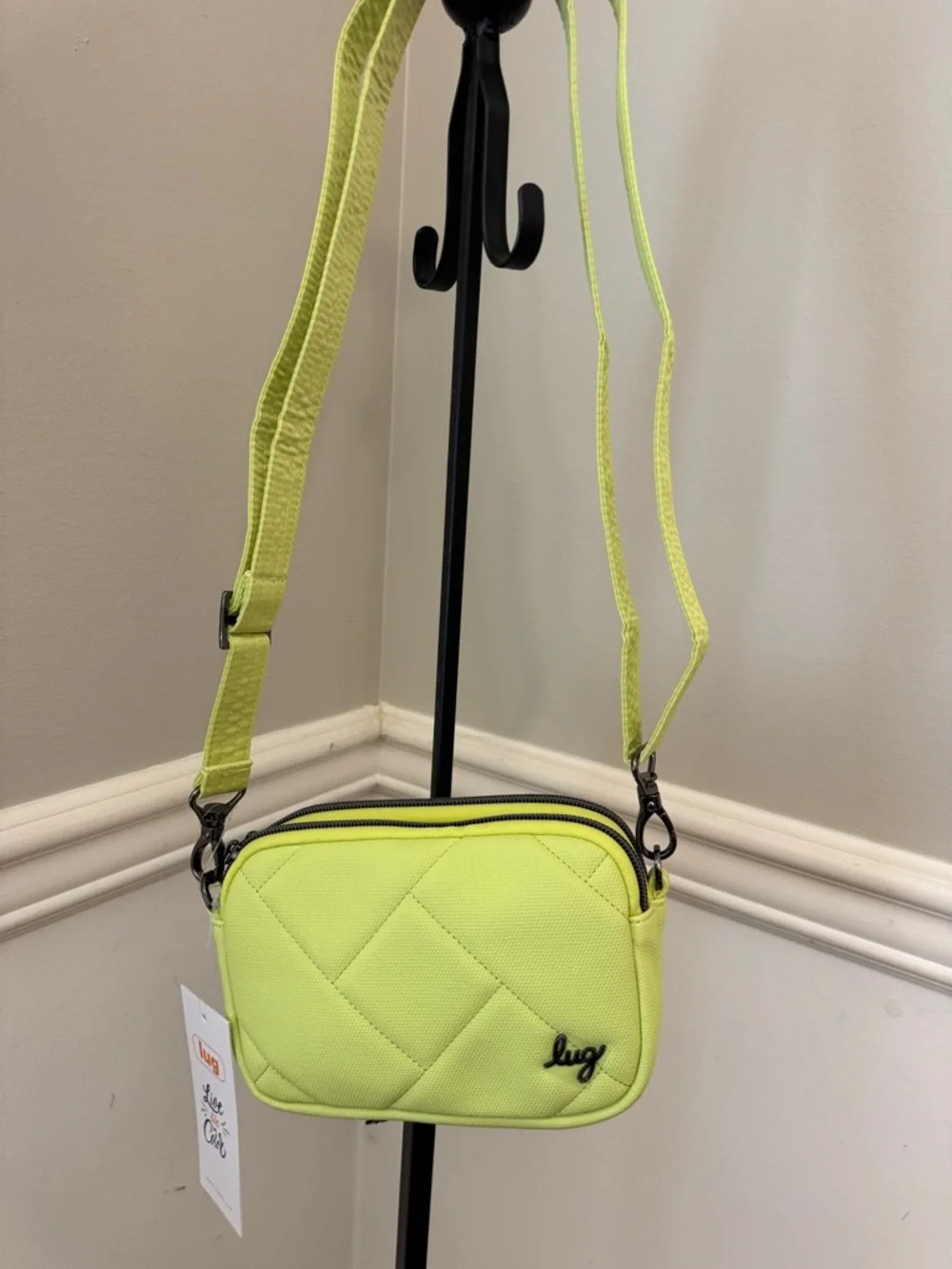 LUG Coupe Matte Luxe Margarita Ice Pop crossbody/ belt bag w/Flamingo lining